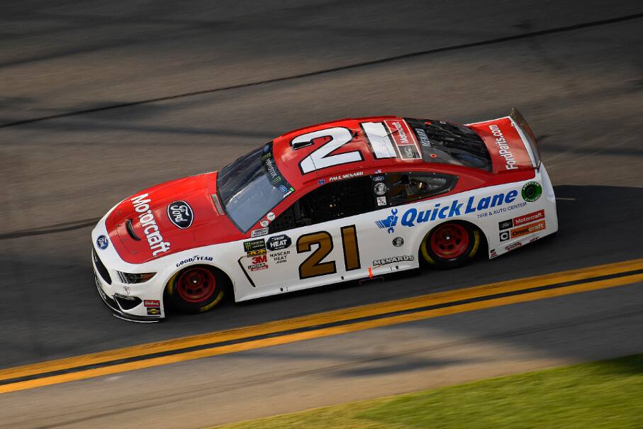 Paul Menard was running in the top five before the crash took out six Ford contenders. Paul Menard was running in the top five before the crash took out six Ford contenders.